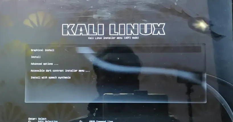 Kali Linux installation screen