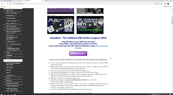 Downloading Easy2Boot software