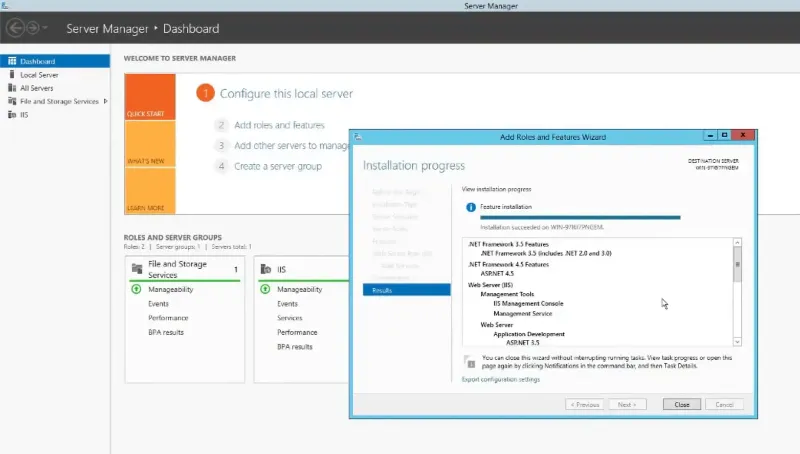 IIS Management Console overview