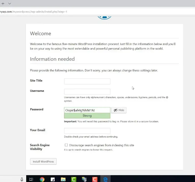 Accessing WordPress admin dashboard