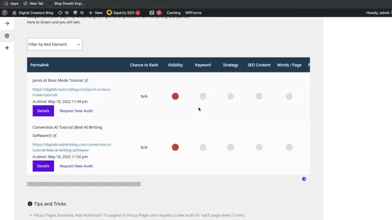 Squirrly SEO plugin interface